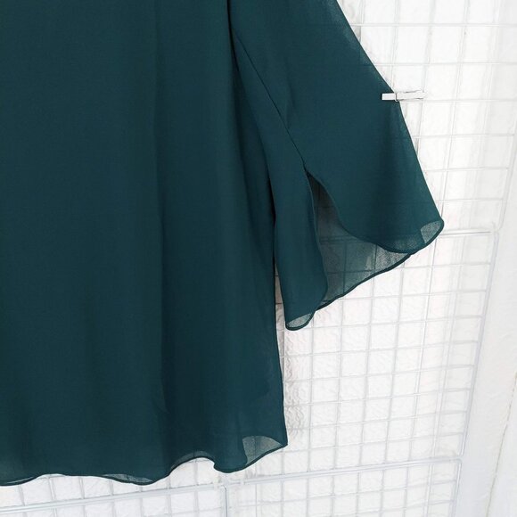 ACEVOG Chiffon Flutter 3/4 Sleeve Pullover Blouse - Picture 3 of 6